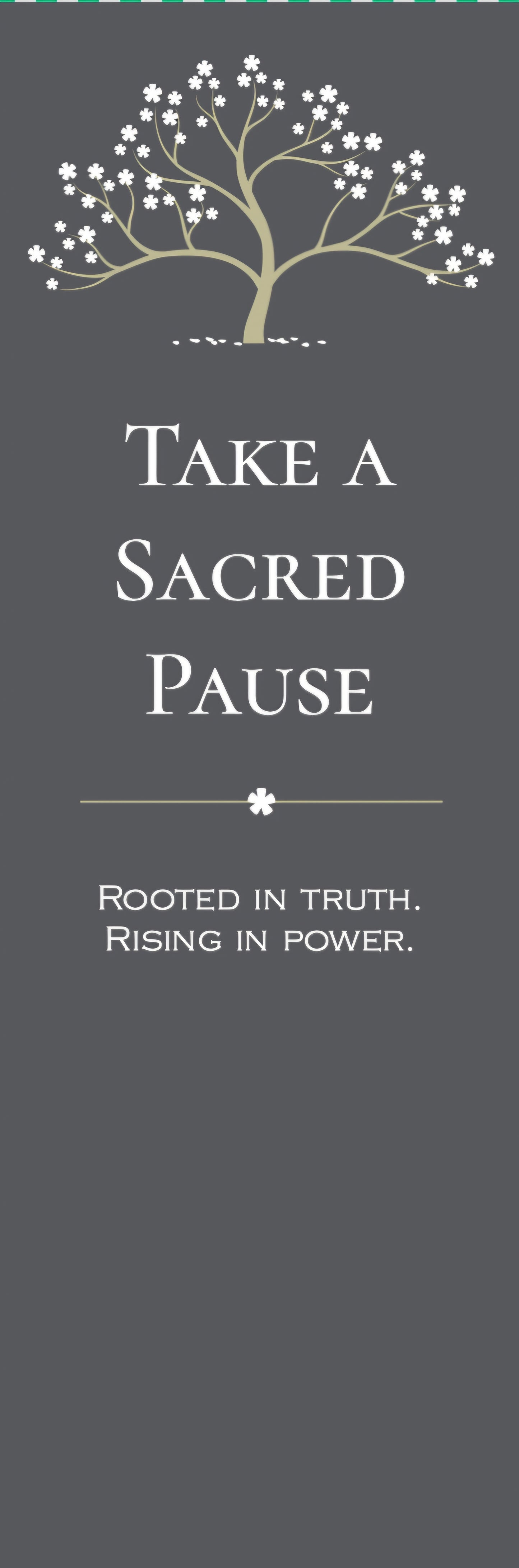 Sacred Pause Bookmark – Charcoal Grey