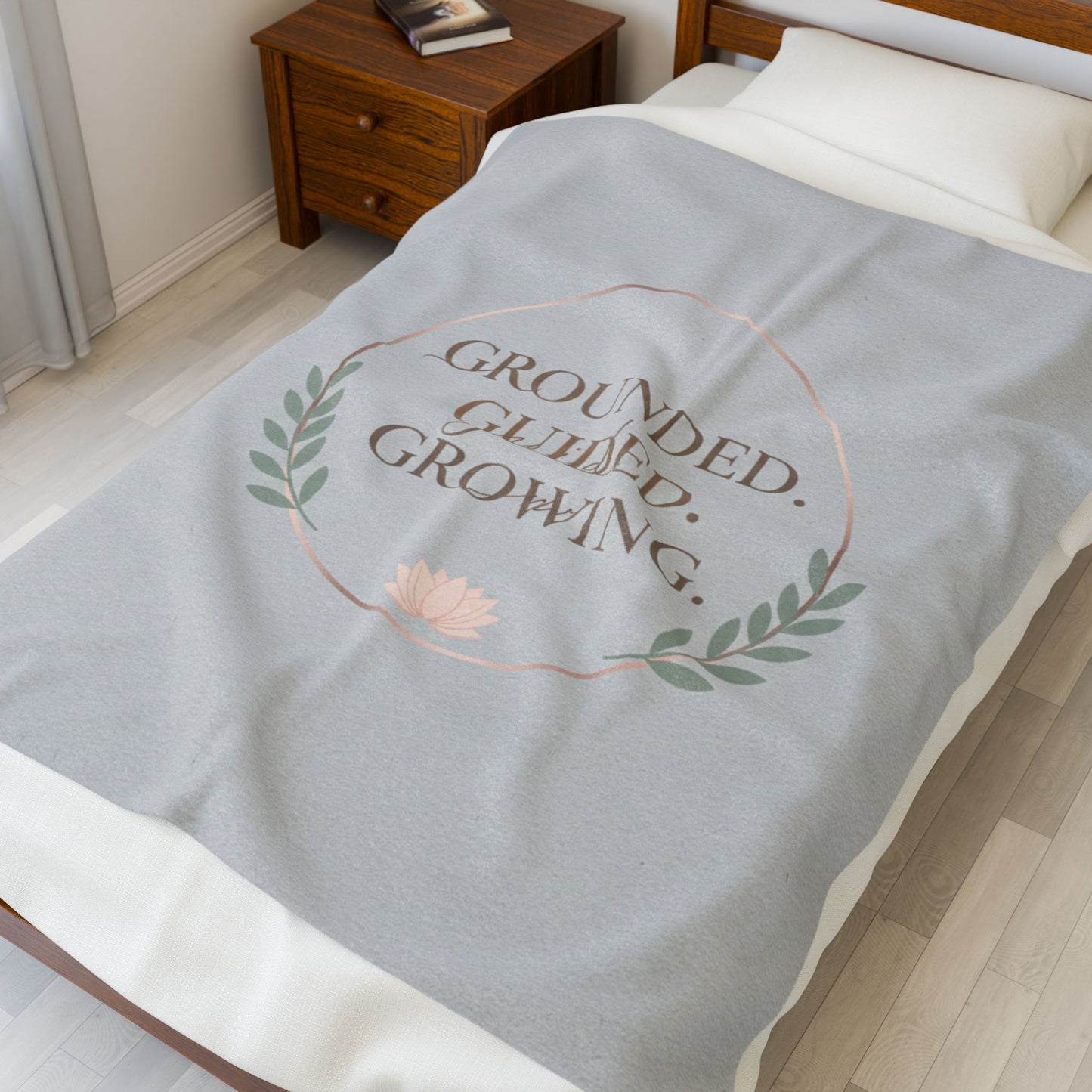 Grounded Guided Growing Velveteen Plush Blanket — Inspirational Throw