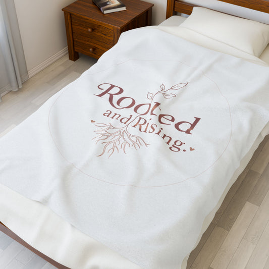 Rooted and Rising Velveteen Plush Blanket — Inspirational Throw